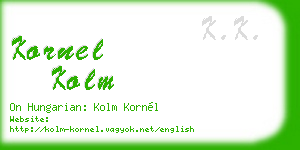 kornel kolm business card